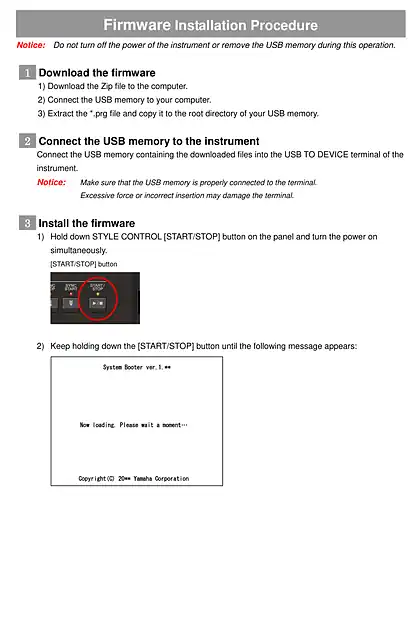 yamaha雅马哈Firmware Installation Guide for CVP-709_709GP_705